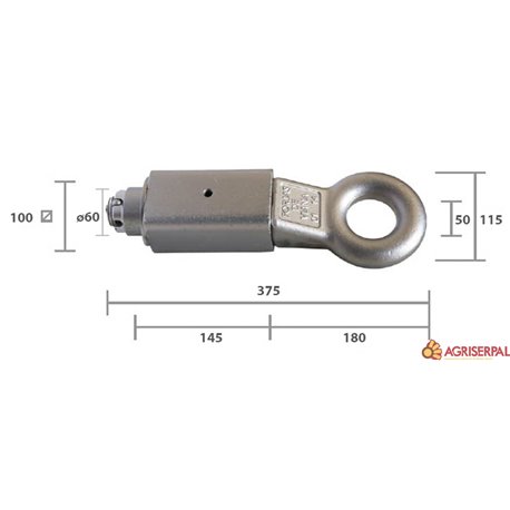 Enganche tiro de lanza homologado 100 ø 60 20 Tn