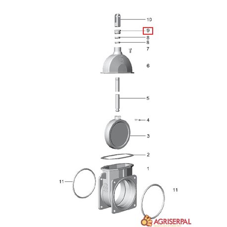 Nº 9 Tuerca superior tajadera