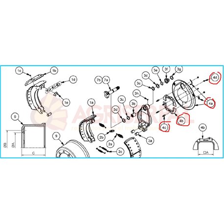 Plato porta zapatas 406x120 Q.110 - VC Kit